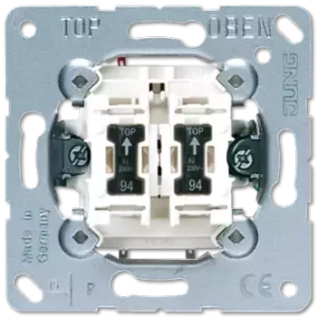 Мех-зм выключателя 2-кл. 10А 250В с 2-мя ламп. подсветки Jung 505U5