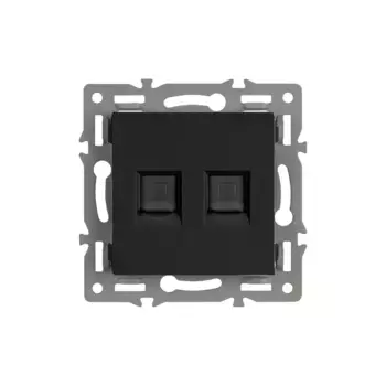 Механизм компьютерной розетки двойной Arlight SCT-MPC2-PL-BK (RJ-45, CAT6) 045337