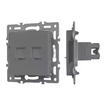 Механизм компьютерной розетки двойной Arlight SCT-MPC2-PL-GR (RJ-45, CAT6) 045338