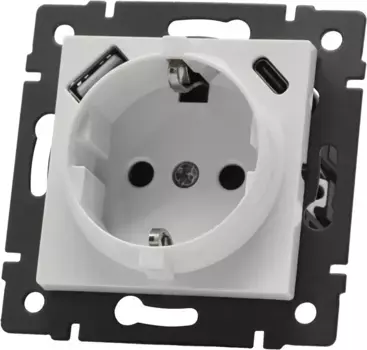 Механизм розетки с быстрой USB зарядкой Arlight SCT-MUAC-PL-WH-V (250V, 16A) 049822