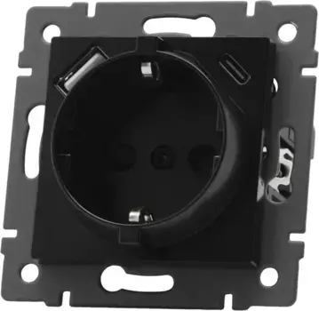 Механизм розетки с USB зарядкой Arlight SCT-MUAC-PL-BK-V (250V, 16A) 049830