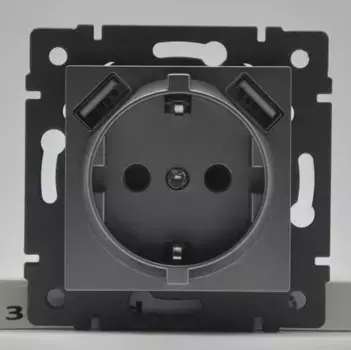 Механизм розетки с USB зарядкой Arlight SCT-MUAA-PL-GD-V (250V, 16A) 049821