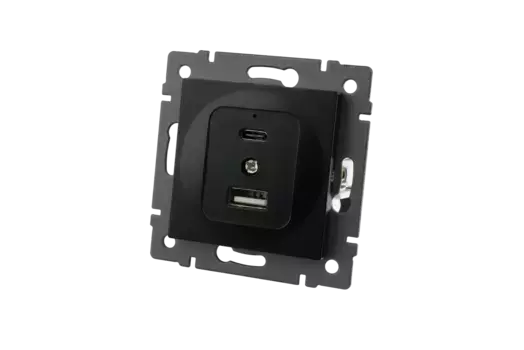 Механизм USB розетки Arlight SCT-MUAC-PL-BK-V (5V, 3A, QC4) 049838