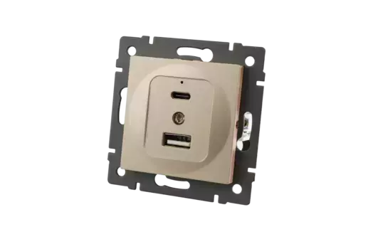 Механизм USB розетки Arlight SCT-MUAC-PL-GD-V (5V, 3A, QC4) 049841