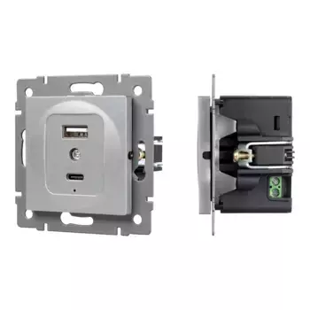 Механизм USB розетки Arlight SCT-MUAC-PL-GR-V (5V, 3A, QC4) 049840