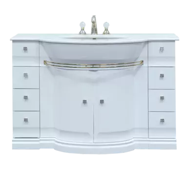 Мелиса - 130 Тумба с 8 ящ. белая ГЛЯНЦЕВАЯ