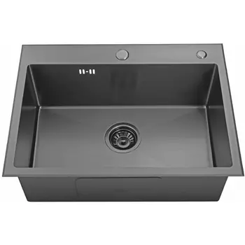 Металлическая мойка Kaiser 60х45 черная