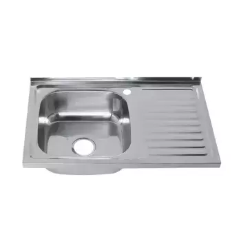 Металлическая мойка Melana 80х50 левая сталь