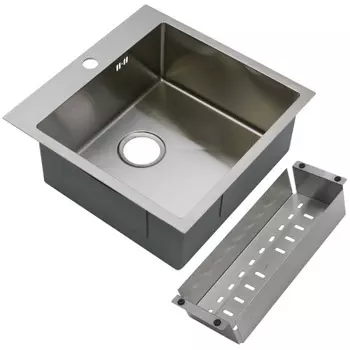 Металлическая мойка Melana ProfLine 50 стальная с коландером