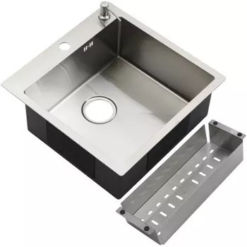 Металлическая мойка Melana ProfLine 50 стальная с коландером и дозатором