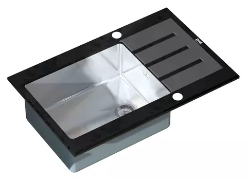 Металлическая мойка Zorg Glass (GL-7851-BLACK)