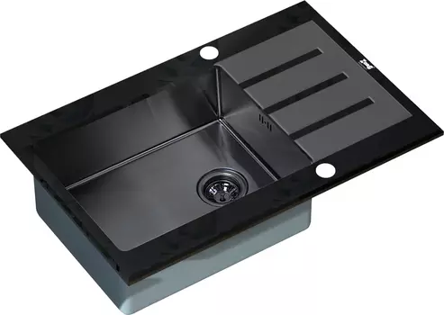 Металлическая мойка Zorg Glass (GL-7851-BLACK-GRAFIT)