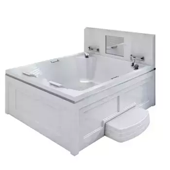 Минибассейн Radomir Римини Gold 190х150 белый, хром с гидромассажем