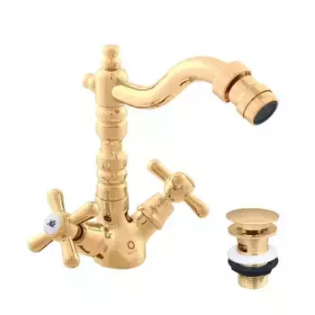 MK121.5/9Z MORAVA RETRO - смеситель классический для биде, CLICK-CLACK, ЦВЕТ ЗОЛОТО