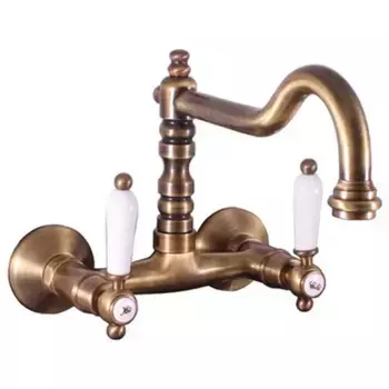 MK502.5/28SM MORAVA RETRO - смеситель кухонный настенный, круглый излив 224 мм., ЦВЕТ БРОНЗА