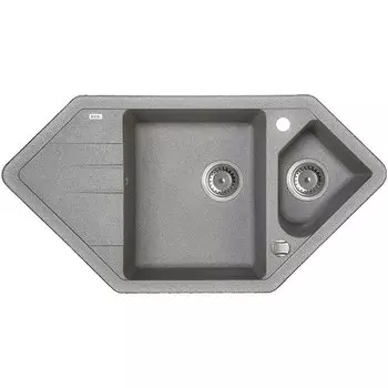 Мойка, granucryl, серая, угловая, 1 1/2 чаши, 960*500, Vane G, IDDIS, V27G965i87