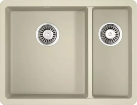 Мойка кухонная двойная Omoikiri Kata 55х42 бежевый матовый, ваниль