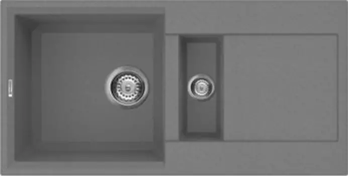 Мойка кухонная Omoikiri Sakaime Tetogranit 86х43.5 серый матовый, платина