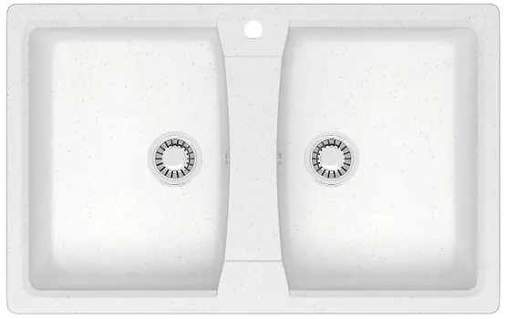Мойка кухонная Azario Elmas 78х50 белый лед (CS00078330)