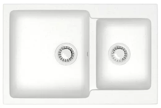 Мойка кухонная Azario Grand 76.5х50 белый лед (CS00079901)