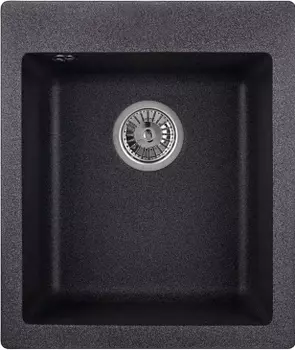 Мойка кухонная Domaci Солерно EMQ-1415.Q антрацит, 42х49 см, кварцевая, черная, матовая, российская