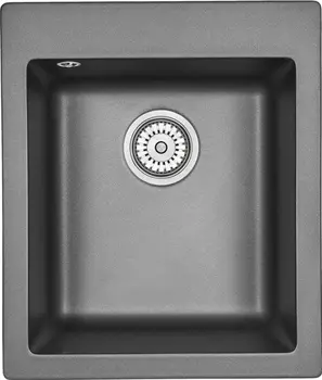 Мойка кухонная Domaci Солерно EMQ-1415.Q оникс, 42х49 см, кварцевая, прямоугольная, встраиваемая