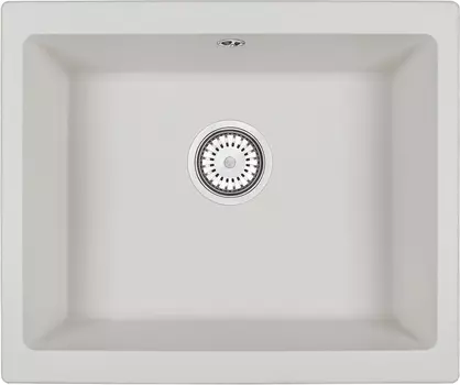 Мойка кухонная Domaci Солерно EMQ-1555.Р 55х46 см, кварцевая, квадратная, белая, встраиваемая