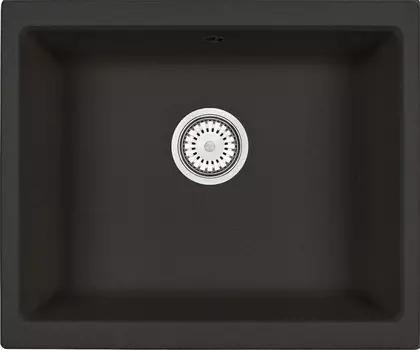 Мойка кухонная Domaci Солерно EMQ-1555.Р антрацит, 56х46 см, прямоугольная кварцевая, встраиваемая