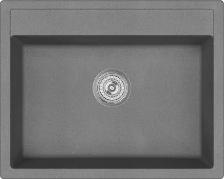 Мойка кухонная Domaci Солерно EMQ-1640.Q антрацит, 64х51 см, серая, кварцевая, встраиваемая, прямоугольная
