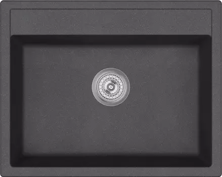 Мойка кухонная Domaci Солерно EMQ-1640.Q черная, 58х38 см, прямоугольная, встраиваемая, кварцевая