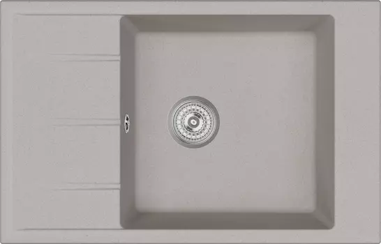 Мойка кухонная Domaci Солерно EMQ-1780.Q берилл, 78х50 см, бежевая, кварцевая, с крылом, прямоугольная