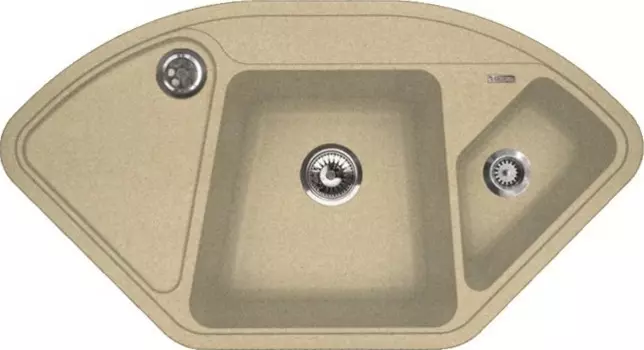 Кухонная мойка Florentina Капри 106х57.5 бежевая матовая