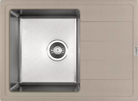 Мойка кухонная Florentina Комби 65х48 сталь-бежевый матовый