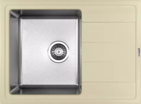Мойка кухонная Florentina Комби 65х48 сталь-бежевый матовый