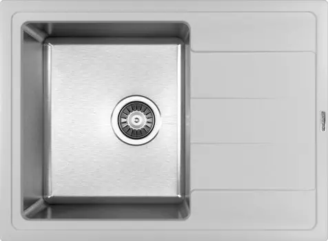 Мойка кухонная Florentina Комби 65х48 сталь-белый матовый