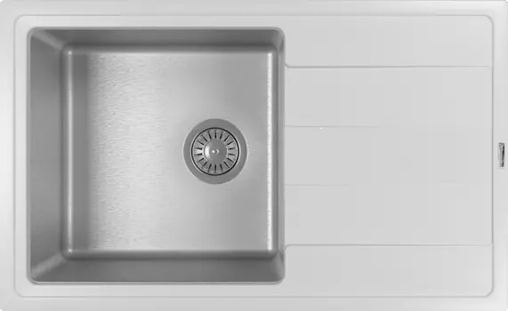 Мойка кухонная Florentina Комби 78х48 сталь-белый матовый