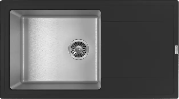 Мойка кухонная Florentina Комби 86х48 сталь-черный матовый
