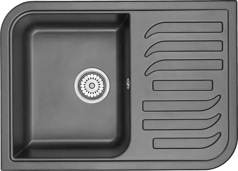 Мойка кухонная Granula 69.5х 49.5 черный матовый