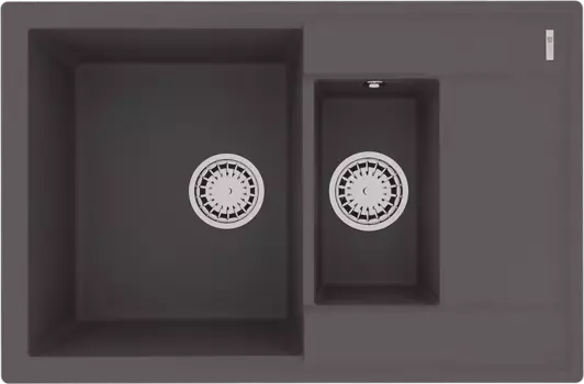 Мойка кухонная Lemark Ramza 76х50 серый матовый, серый шёлк