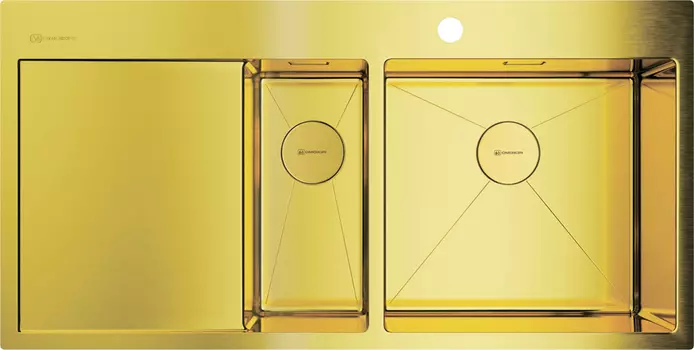 Мойка кухонная Omoikiri Akisame 100-2 R, светлое золото