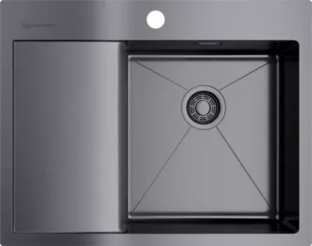Мойка кухонная Omoikiri Akisame 65х51 R темный хром, вороненая сталь