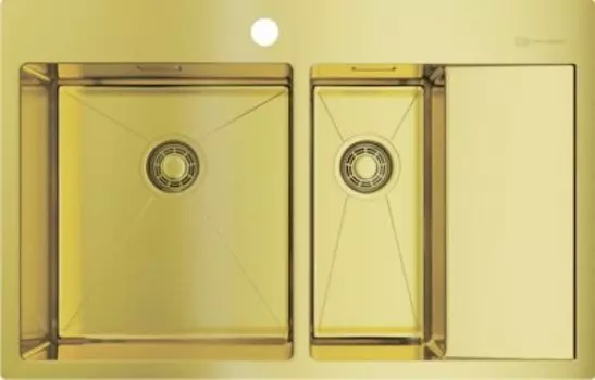 Мойка кухонная двойная Omoikiri Akisame 78х51 L светлое золото