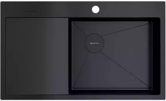 Мойка кухонная Omoikiri Akisame 86х51 R черный, графит