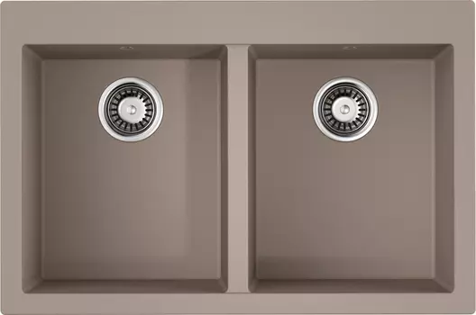 Мойка кухонная двойная Omoikiri Bosen Tetogranit 80х53 бежевый матовый, шампань