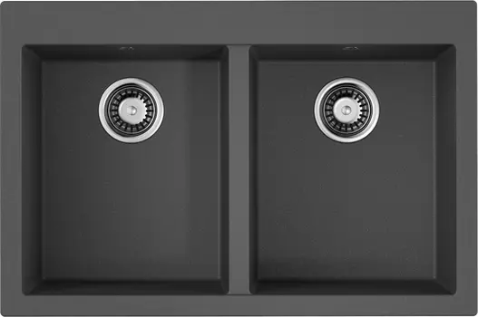 Мойка кухонная двойная Omoikiri Bosen Tetogranit 80х53 серый матовый, платина