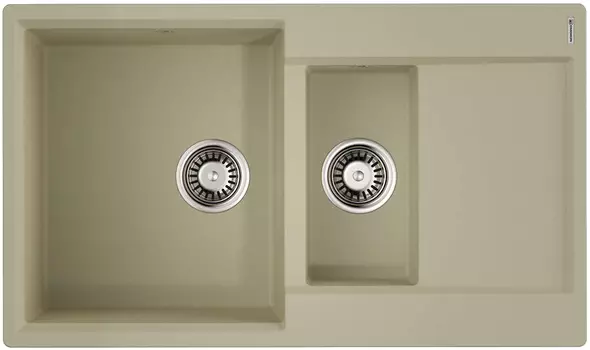 Мойка кухонная двойная Omoikiri Daisen 86х51 бежевый матовый, ваниль