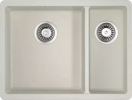 Мойка кухонная двойная Omoikiri Kata 55х42 белый матовый, пастила