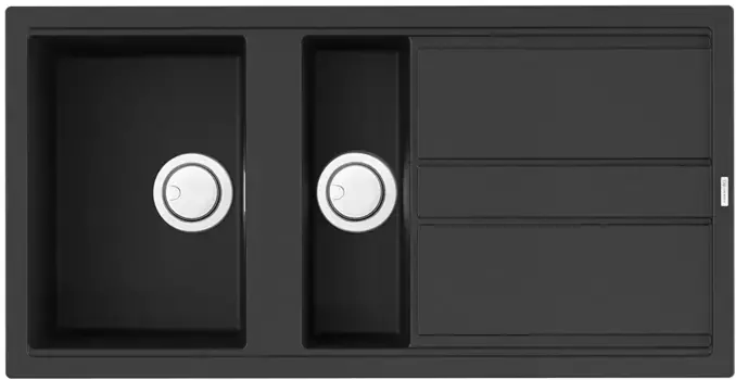 Мойка кухонная двойная Omoikiri Kitagawa Artceramic 100х51 черный матовый, графит