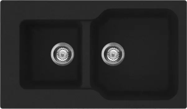 Мойка кухонная двойная Omoikiri Maru Tetogranit 86х50 черный матовый
