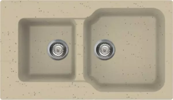 Мойка кухонная двойная Omoikiri Maru Tetogranit 86х50 бежевый матовый, шампань